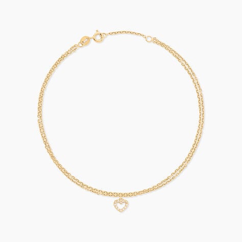 Cha&icirc;ne De Cheville Salome Argent Dor&eacute; A L'Or 750/1000 Oxyde De Zirconium - Cha&icirc;nes de cheville Femme | Histoire d&rsquo;Or