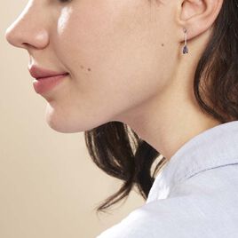 Boucles D'oreilles Pendantes Goutte Or Blanc Saphir - Boucles d'oreilles pendantes Femme | Histoire d’Or