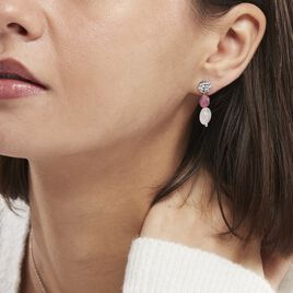 Boucles D'oreilles Pendantes Arcelia Argent Blanc Quartz Tourmaline - Boucles d'oreilles fantaisie Femme | Histoire d’Or