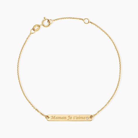 Bracelet Fania Message Or Jaune Oxyde De Zirconium - Bracelets Naissance Femme | Histoire d&rsquo;Or