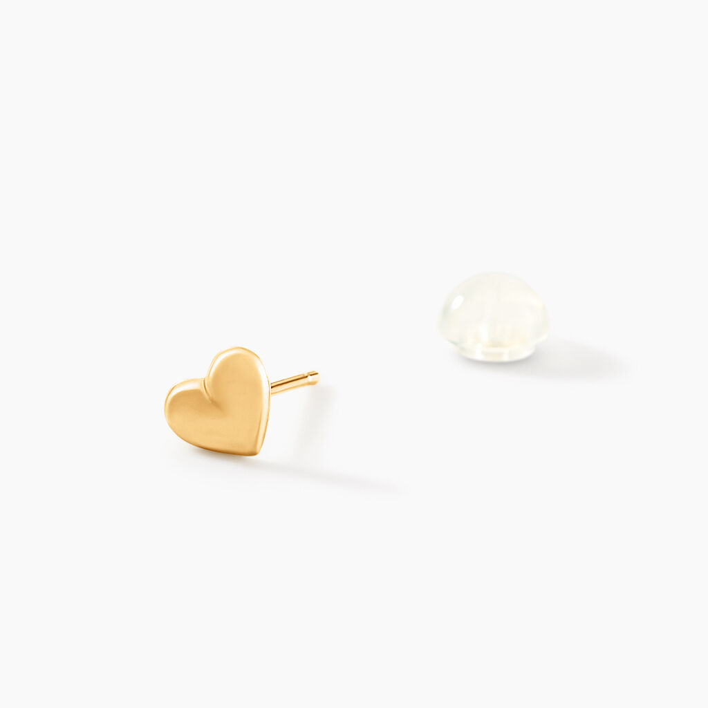 Boucles D'oreilles Puces Aricia Coeur Or Jaune - Clous d'oreilles Enfant | Histoire d’Or