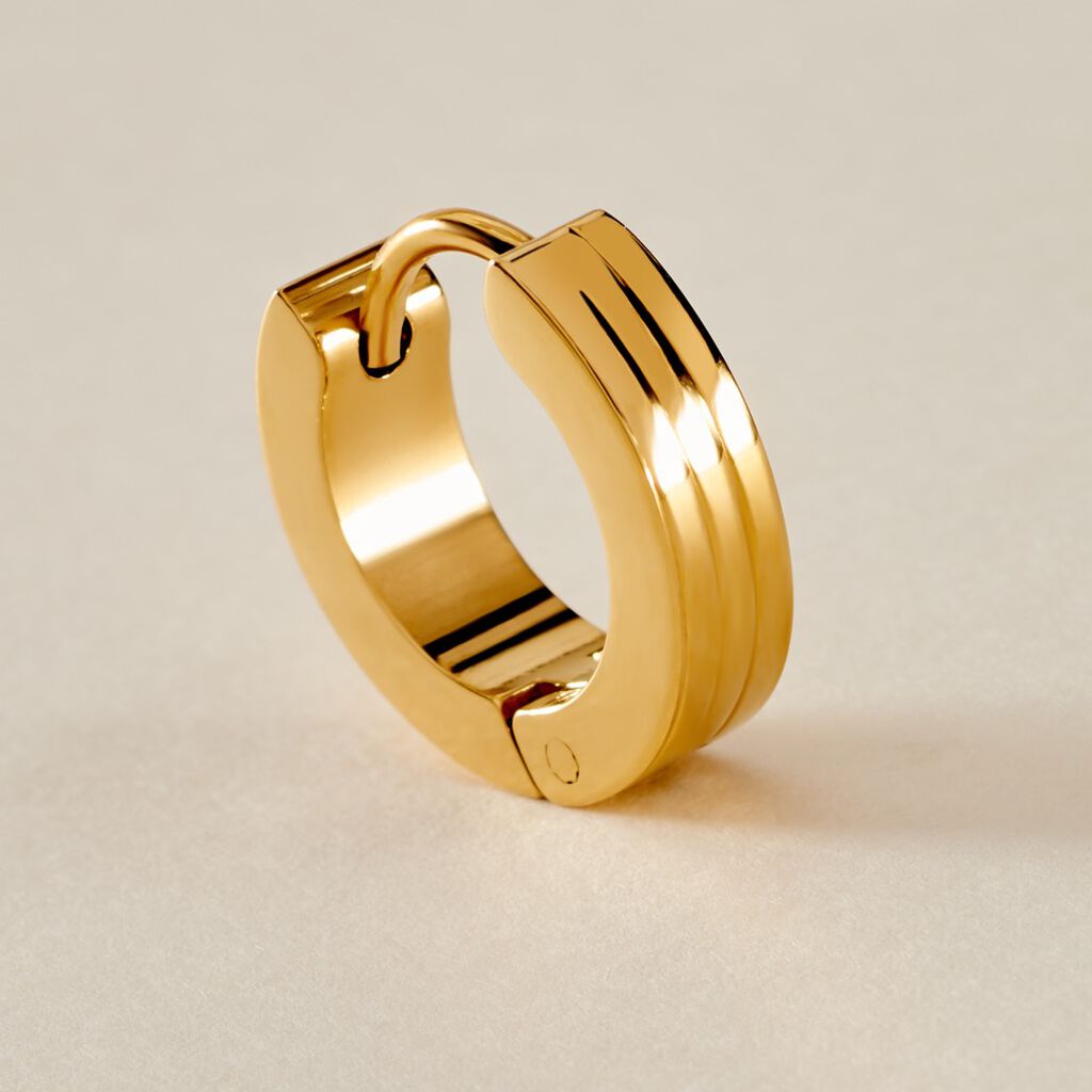 Créole Unitaire Kojo Acier Doré - Boucles d'oreilles créoles Homme | Histoire d’Or