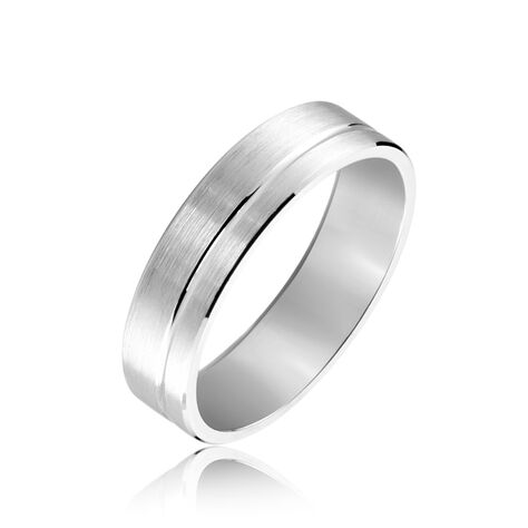Alliance Abygail Ruban Plat Argent Blanc - Alliances Famille | Histoire d’Or