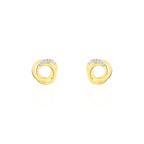 Boucles D'oreilles Puces Syrena Or Jaune Diamant - Boucles d'oreilles pendantes Femme | Histoire d’Or