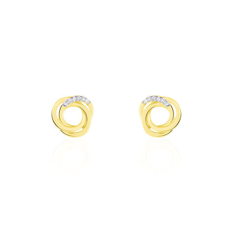 Boucles D'oreilles Puces Syrena Or Jaune Diamant - Boucles d'oreilles pendantes Femme | Histoire d’Or