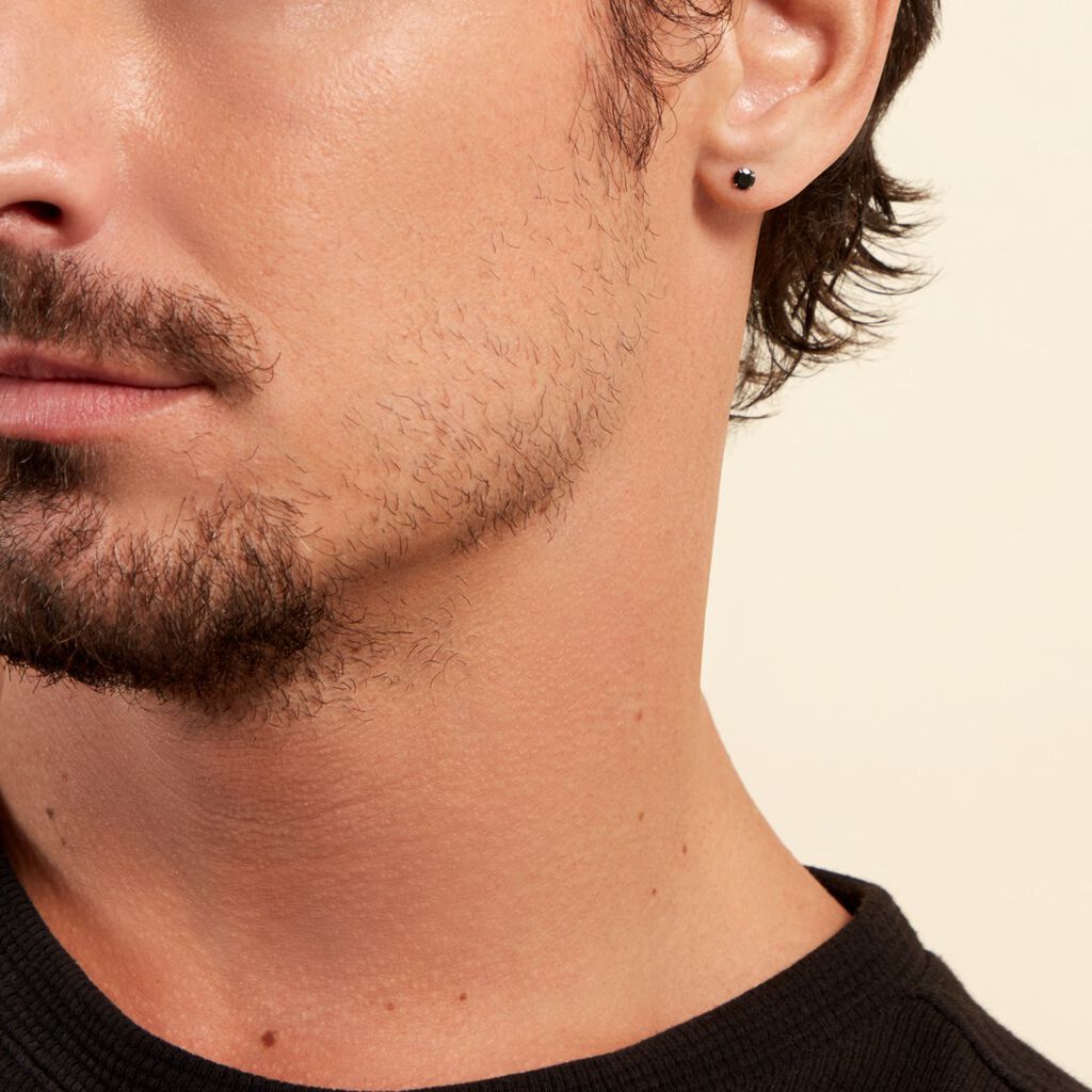 Boucle D'oreille Puce Unitaire Niels Argent Blanc Oxyde De Zirconium - Boucles d'oreilles fantaisie Homme | Histoire d’Or