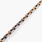 Bracelet M&eacute;tal Acier Blanc Oeil De Tigre - F&ecirc;te des p&egrave;res Homme | Histoire d&rsquo;Or