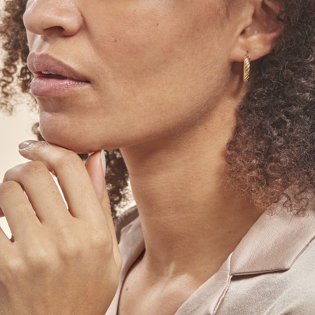 Créoles Mara Or Jaune - Boucles d'oreilles créoles Femme | Histoire d’Or