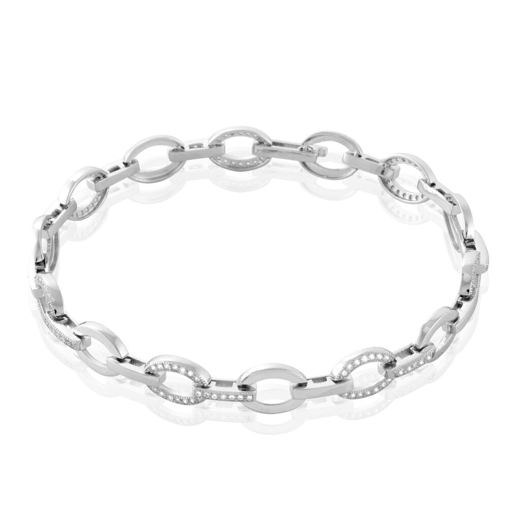 Bracelet Jonc Tehei Argent Blanc Oxyde De Zirconium - Bracelets Femme | Histoire d’Or