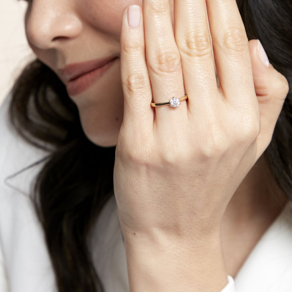 Bague Solitaire Athena Or Jaune Diamant - Bagues solitaires Femme | Histoire d’Or