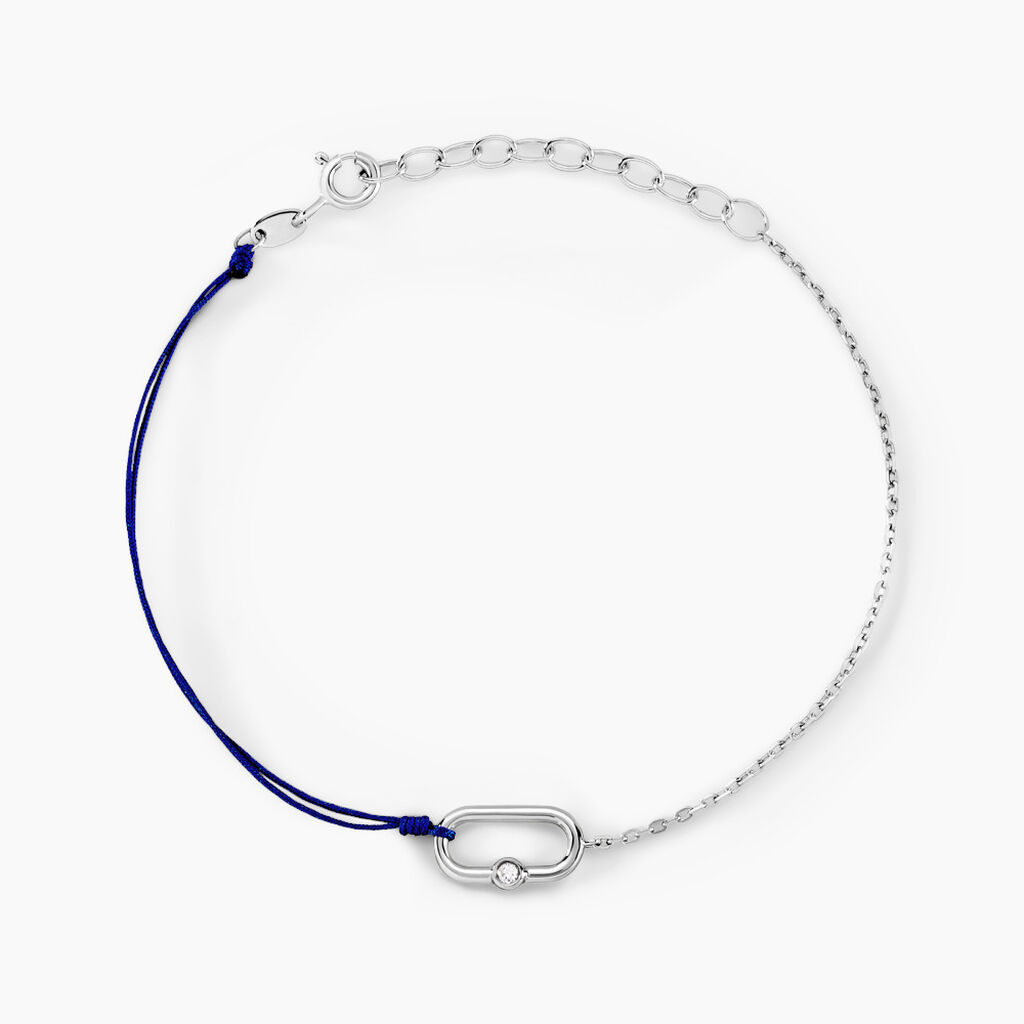 Bracelet Infini Pop Argent Blanc Oxyde De Zirconium - Bracelets cordon Femme | Histoire d’Or