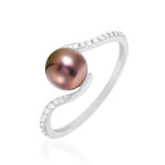 Bague Anais Or Blanc Perle De Culture Et Oxyde De Zirconium - Bagues solitaires Femme | Histoire d&rsquo;Or