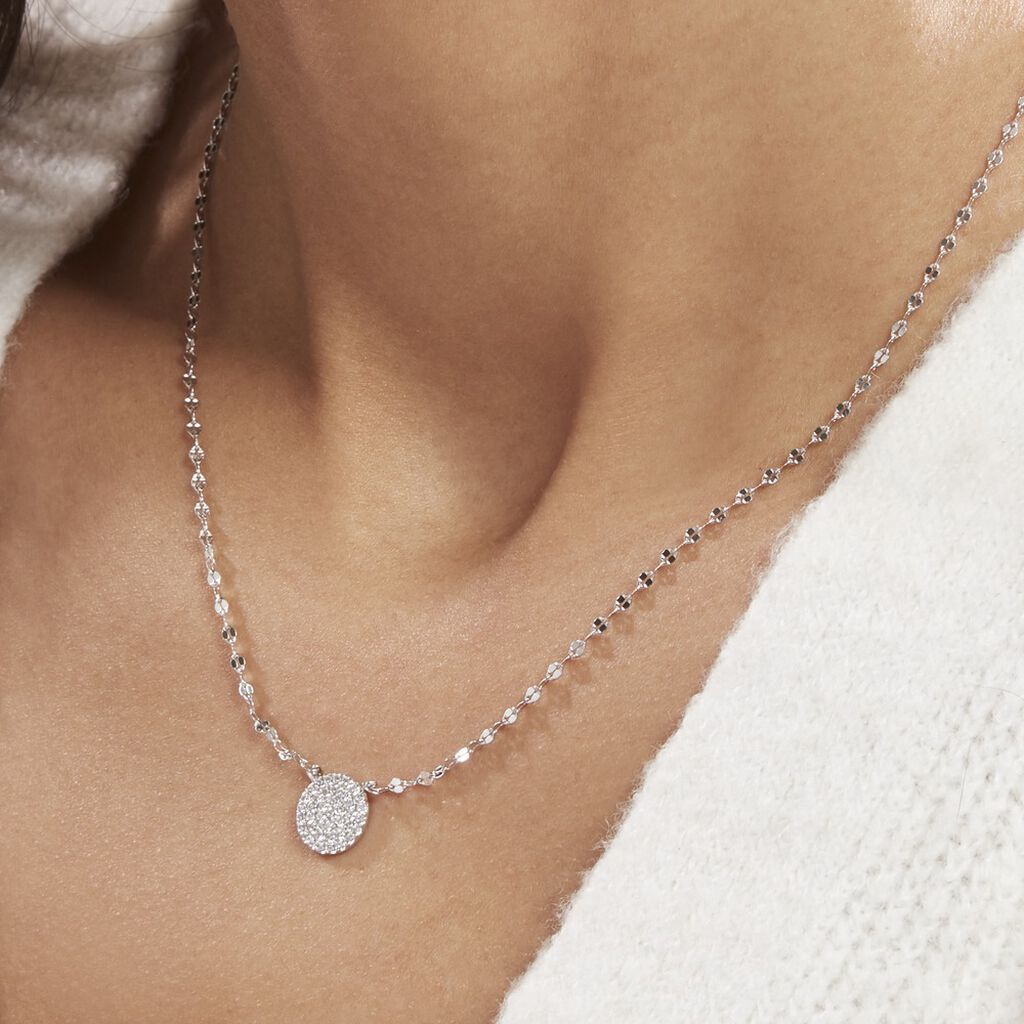 Collier Argent Blanc Turin Oxydes De Zirconium - Colliers fantaisie Femme | Histoire d’Or