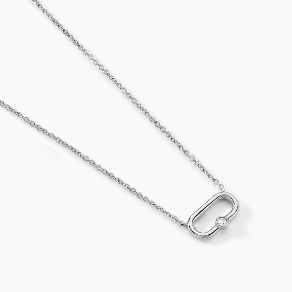 Collier Infini Pop Argent Blanc Oxyde De Zirconium