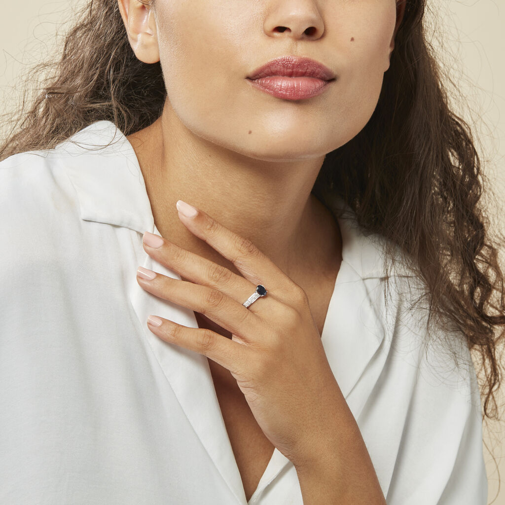 Bague Crista Or Blanc Saphir Et Diamant - Bagues solitaires Femme | Histoire d’Or