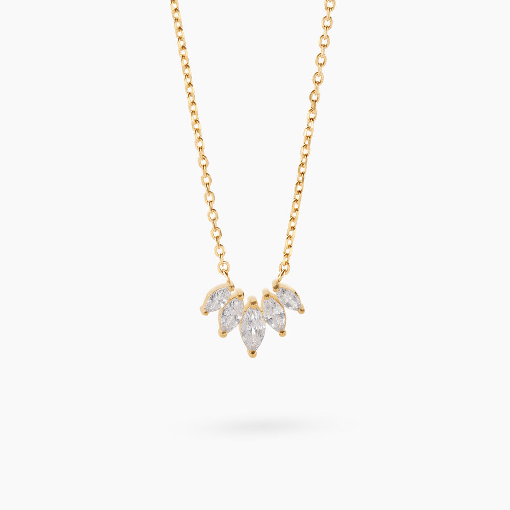 Collier Amazonia Plaqu&eacute; Or Jaune Oxyde De Zirconium - Colliers Femme | Histoire d&rsquo;Or