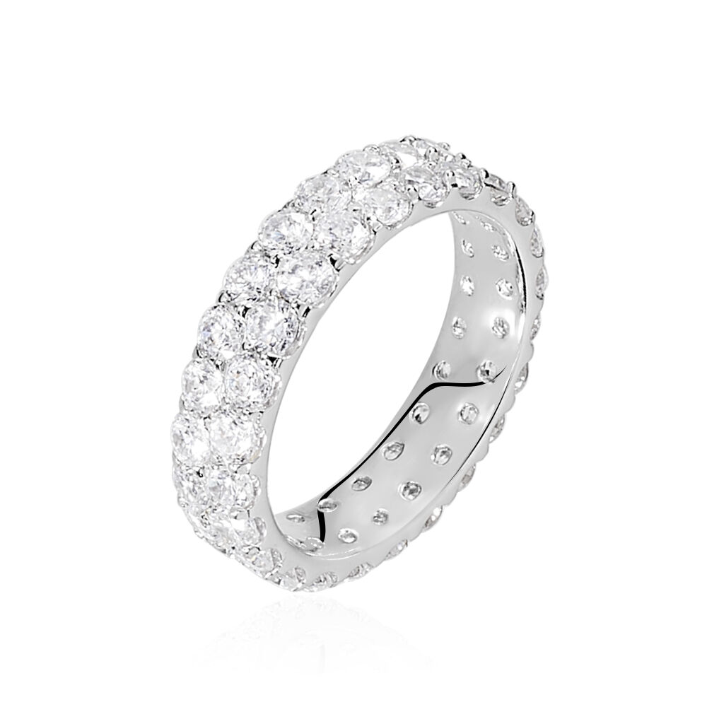 Alliances Or Oxyde de Zirconium Ronde Pavage Blanc 375 1000