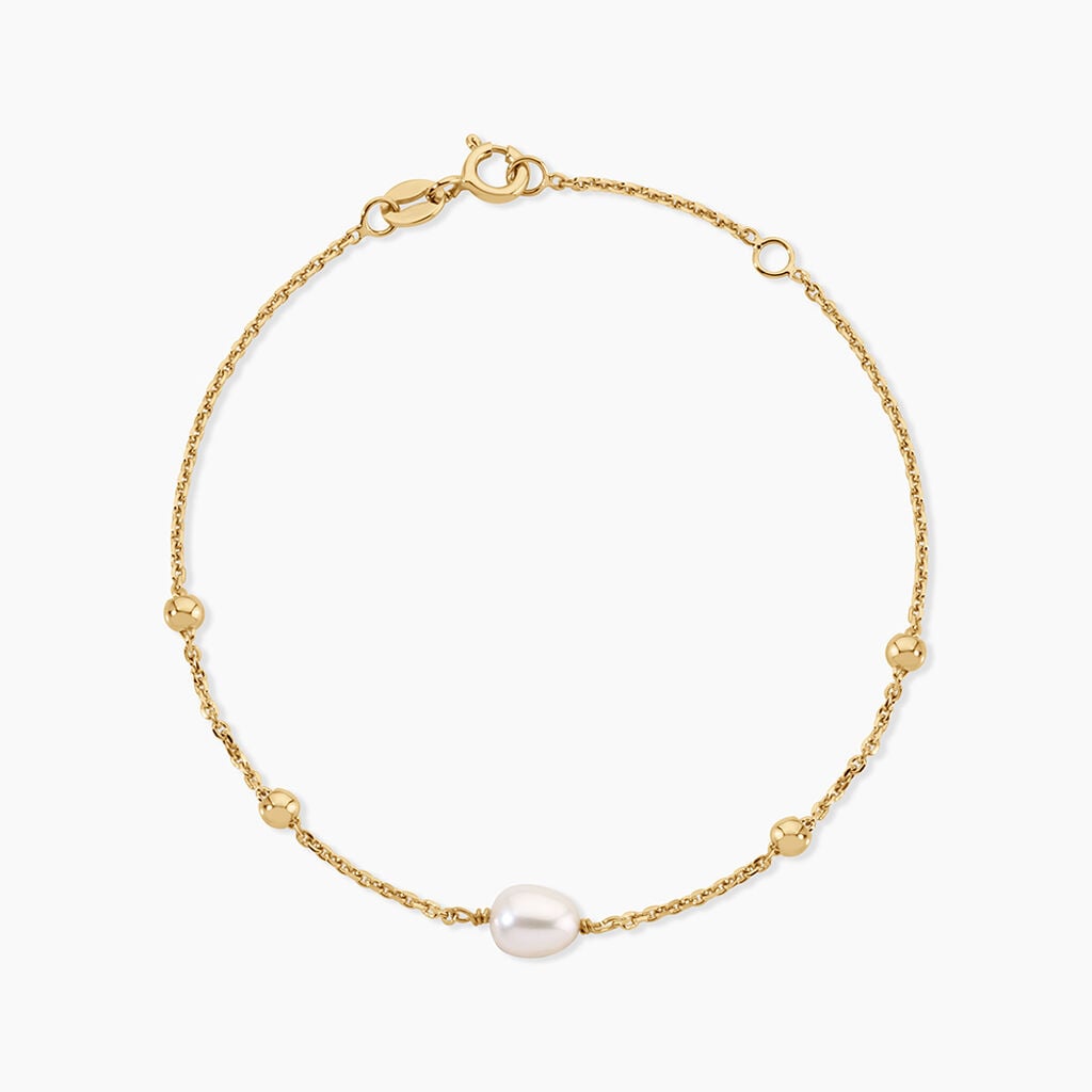 Bracelet Pearly Argent Dor&eacute; A L'Or 750/1000 Perle De Culture - Bracelets  | Histoire d&rsquo;Or