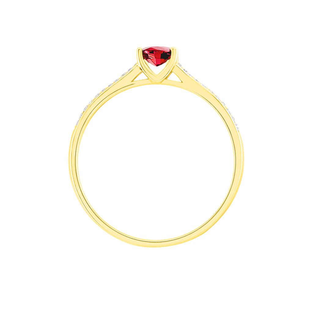 Bague Crista Or Jaune Rubis Et Diamant - Bagues solitaires Femme | Histoire d’Or