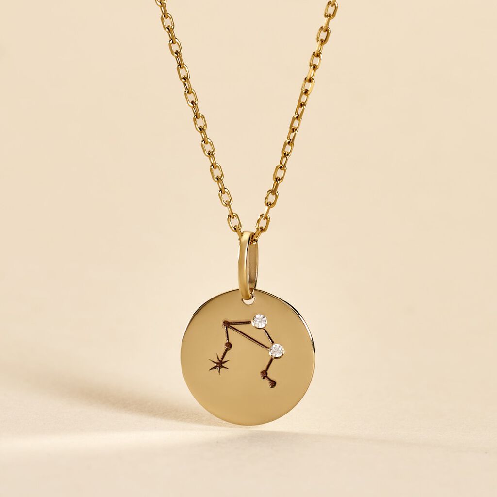 Pendentif Or Jaune Astraea Oxyde De Zirconium - Pendentifs Zodiaque Femme | Histoire d’Or