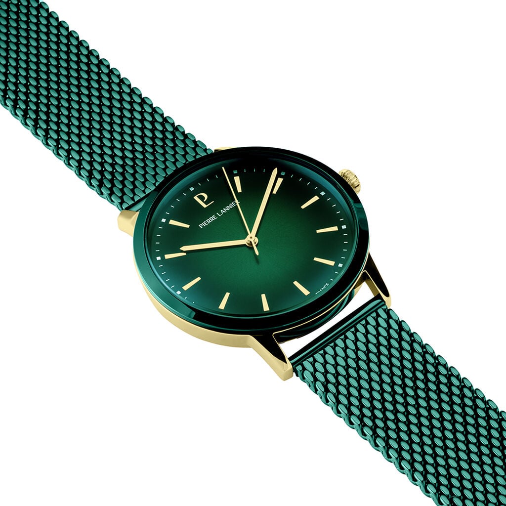 Montre Pierre Lannier Lannier Interval Vert - Montres made in France Homme | Histoire d&rsquo;Or