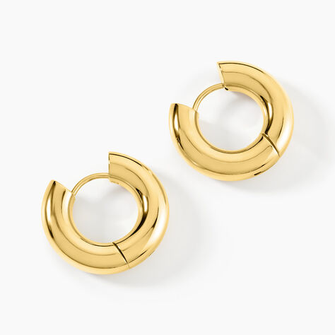 Créoles Atika Acier Jaune - Boucles d'oreilles créoles Femme | Histoire d’Or
