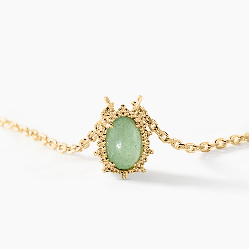 Collier Vintage Love Plaqu&eacute; Or Jaune Aventurine - F&ecirc;te des m&egrave;res Femme | Histoire d&rsquo;Or