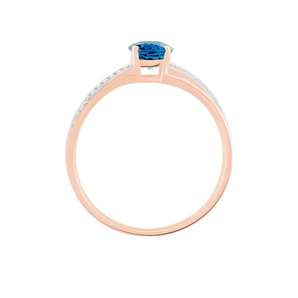 Bague Sare Or Rose Topaze Et Oxyde De Zirconium - Bagues solitaires Femme | Histoire d’Or