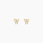 Boucles D'Oreilles Puces Darina Argent Dor&eacute; A L'Or 750/1000 Oxyde De Zirconium - Boucles d'oreilles fantaisie Enfant | Histoire d&rsquo;Or