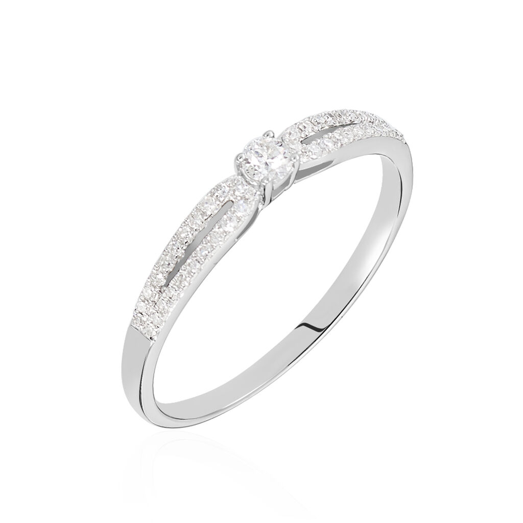 Bague Solitaire Katalina Or Blanc Diamant - Bagues solitaires Femme | Histoire d&rsquo;Or