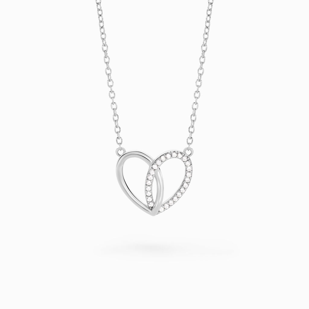 Collier Guilia Argent Blanc Oxyde De Zirconium - Colliers fantaisie Femme | Histoire d&rsquo;Or