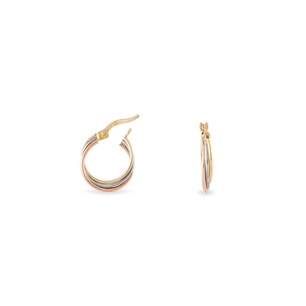 Créoles Tanya Or Tricolore - Boucles d'oreilles créoles Femme | Histoire d’Or