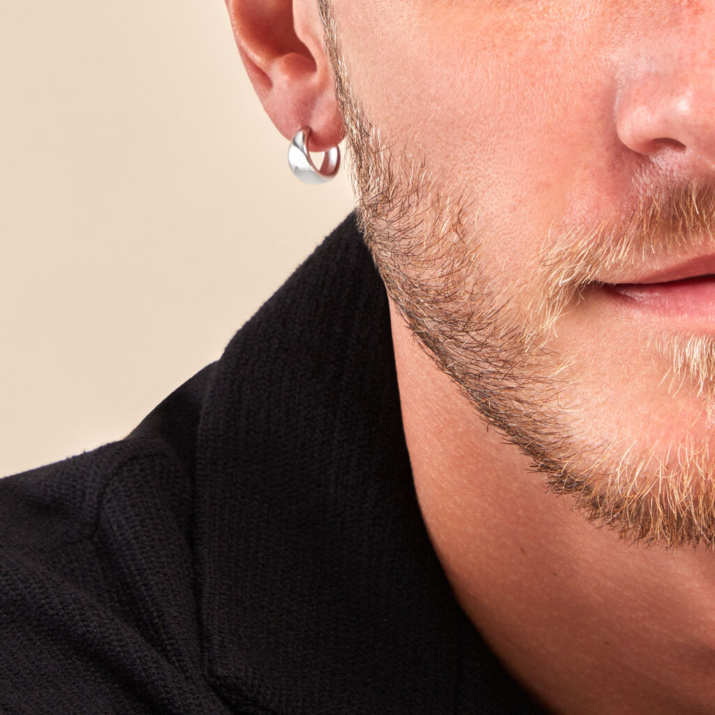 Créoles Two Argent Blanc - Boucles d'oreilles créoles Femme | Histoire d’Or
