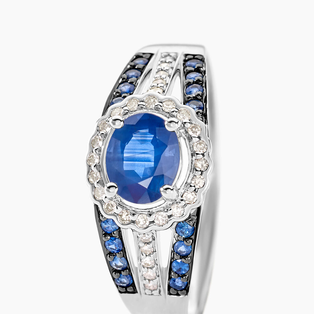 Bague Taliya Or Blanc Saphir Diamant - Bagues solitaires Femme | Histoire d’Or