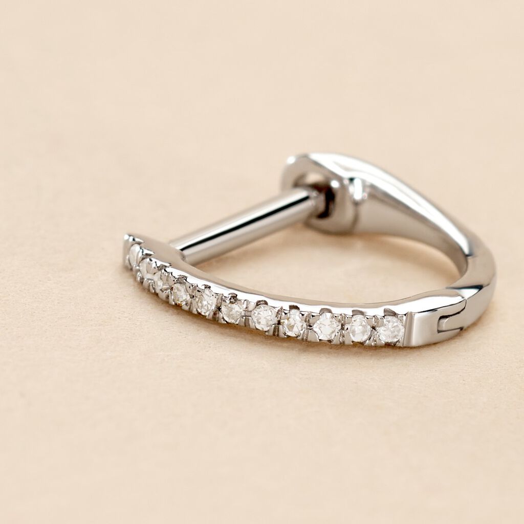 Créole Unitaire Aryanna Or Blanc Diamant - Boucles d'oreilles créoles Famille | Histoire d’Or