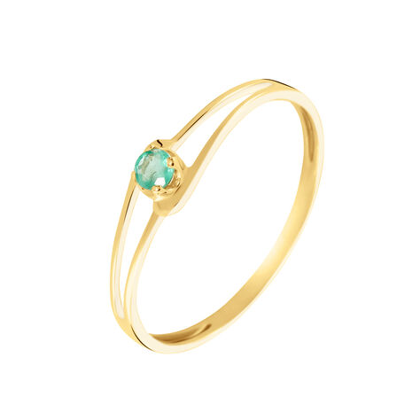 Bague Alisha Or Jaune Emeraude - Bagues solitaires Femme | Histoire d’Or