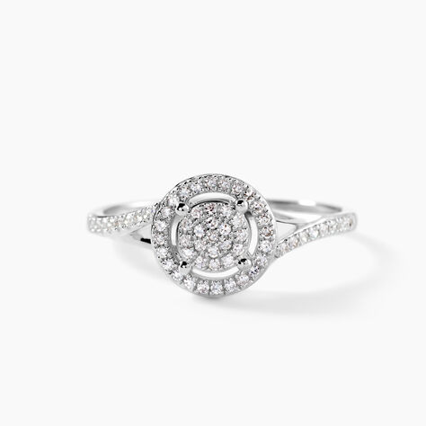 Bague Or Blanc Verna Diamants Cercle - Bagues avec pierre Femme | Histoire d&rsquo;Or