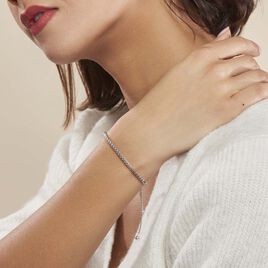 Bracelet Nahila Maille Popcorn Argent Blanc - Bracelets fantaisie Femme | Histoire d’Or