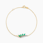 Bracelet Navette Or Jaune Emeraude Diamant - Bracelets Femme | Histoire d&rsquo;Or