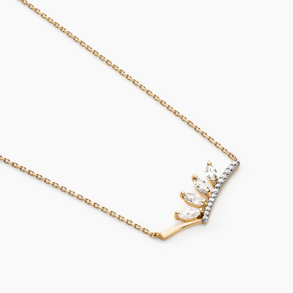 Collier Tiara Or Jaune Oxyde De Zirconium - Colliers Femme | Histoire d’Or