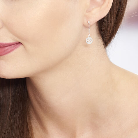 Boucles D'oreilles Pendantes Shereen Argent Blanc - Boucles d'oreilles fantaisie Femme | Histoire d’Or