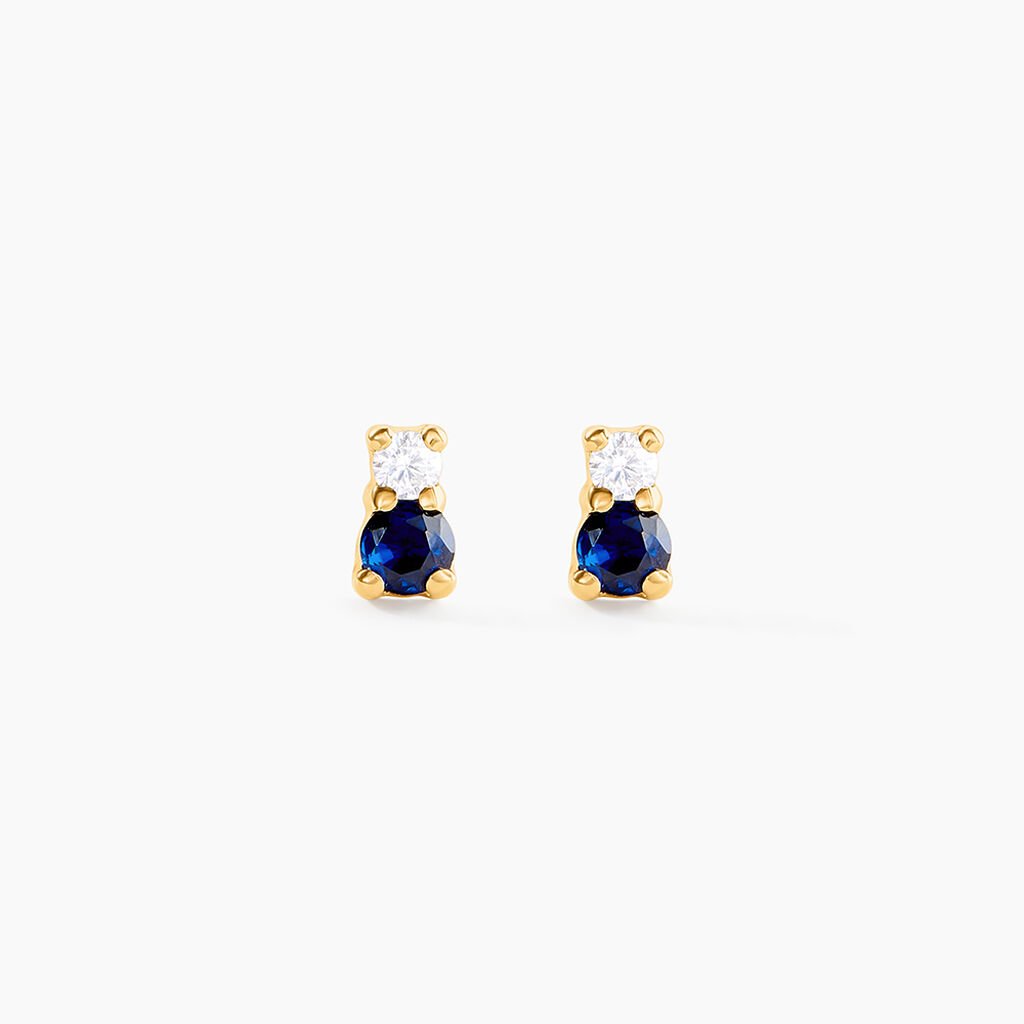 Boucles D'Oreilles Puces Jetta Or Jaune Oxyde De Zirconium - Clous d'oreilles Femme | Histoire d’Or