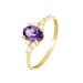Bague Anaid Or Jaune Amethyste Et Oxyde De Zirconium - Bagues solitaires Femme | Histoire d’Or
