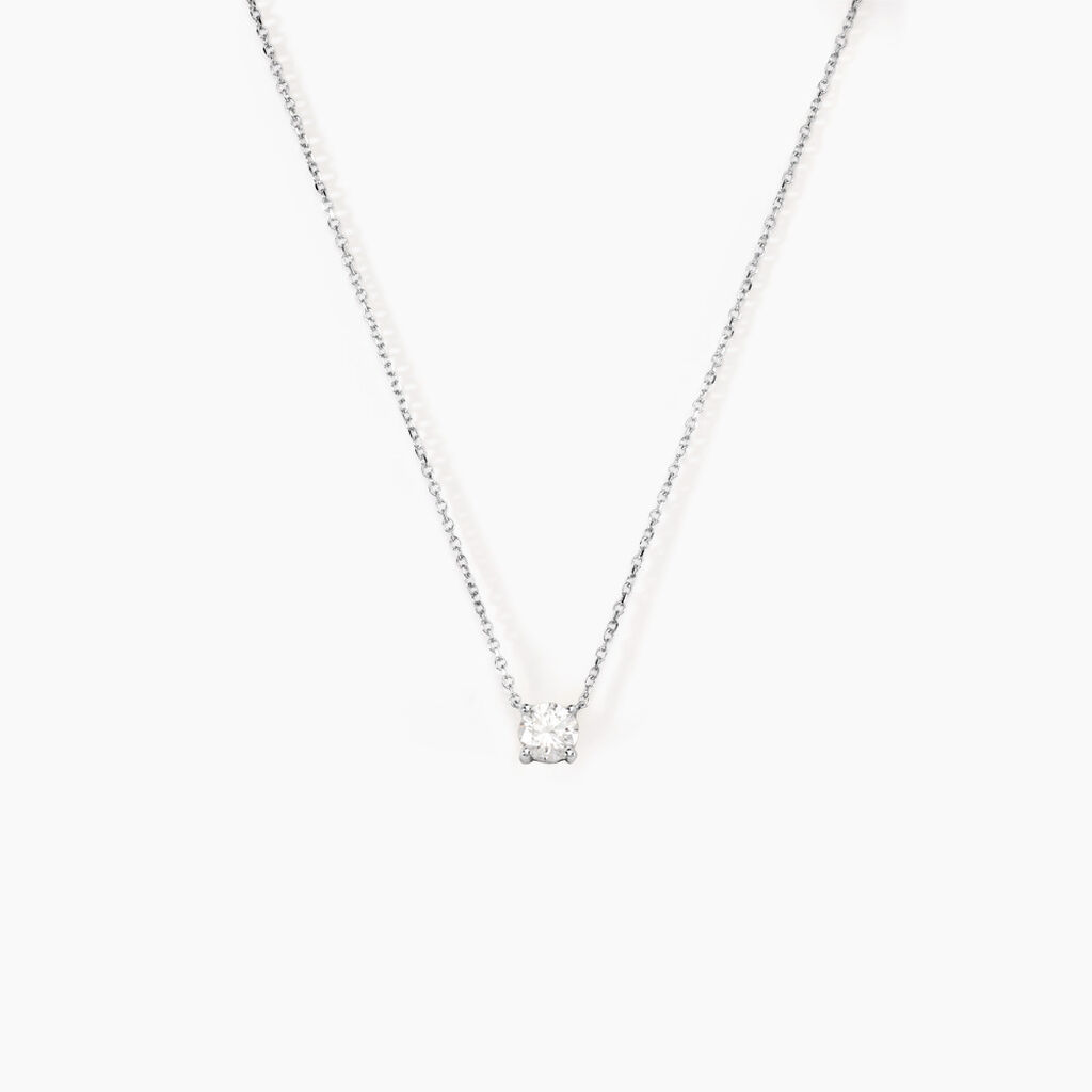 Collier Collection Aphrodite Or Blanc Diamant Synthetique - Colliers Femme | Histoire d’Or