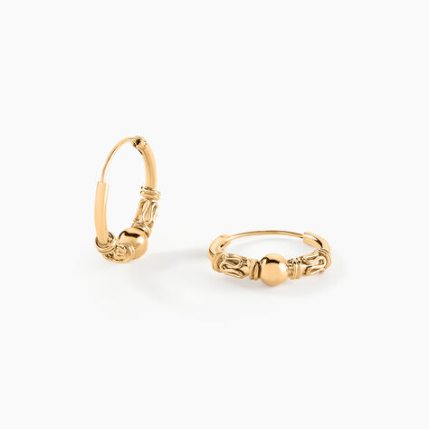 Créoles Tehanie Plaqué Or Jaune - Boucles d'oreilles créoles Femme | Histoire d’Or