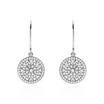 Boucles D'oreilles Pendantes Brunilda Argent Blanc Oxyde De Zirconium - Boucles d'oreilles fantaisie Femme | Histoire d&rsquo;Or