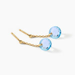 Boucles D'Oreilles Pendantes Ludmille Argent Dor&eacute; A L'Or 750/1000 Topaze - Boucles d'oreilles pendantes Femme | Histoire d&rsquo;Or