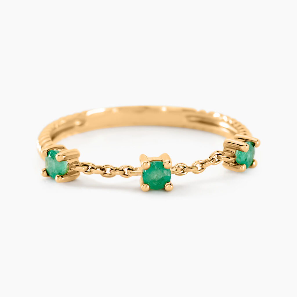 Bague Esmerald Rendez Vous Or Jaune Emeraude - Bagues avec pierre Femme | Histoire d’Or