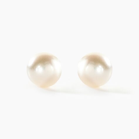 Boucles D'oreilles Puces Kesya Nacres Bouton Or Jaune Perle De Culture - Clous d'oreilles Femme | Histoire d’Or