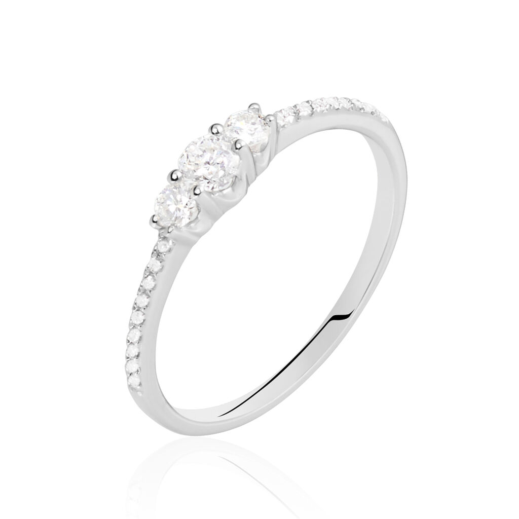 Bague Sabine Or Blanc Diamant - Bagues avec pierre Femme | Histoire d’Or